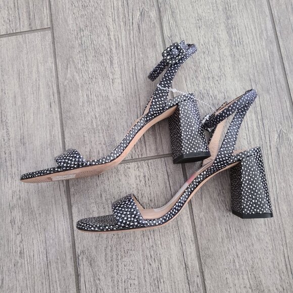 Antonio Melani women's black and white open toe sandal block heel size 6 - Picture 11 of 13